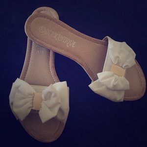 White Bow Sandals